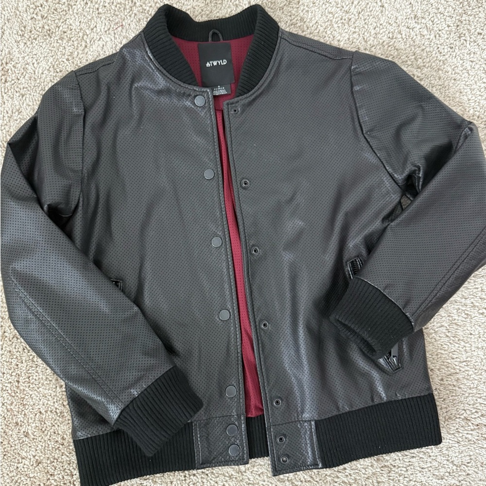 ATWYLD perforated Leather bomber jacket